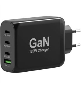 Port Connect 900107-EU – Chargeur Multi-Ports 120W USB-C USB-A Power Delivery – MacBook Surface