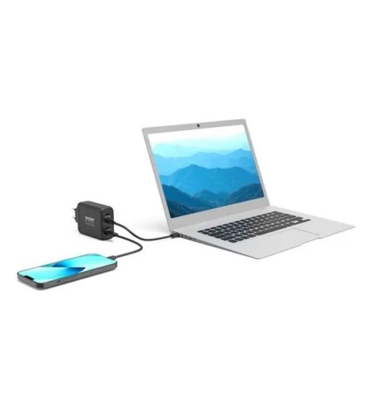 Port Connect 900107-EU – Chargeur Multi-Ports 120W USB-C USB-A Power Delivery – MacBook Surface