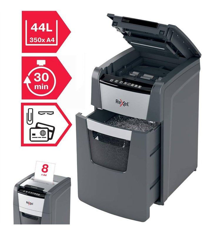 Rexel Optimum AutoFeed+ 150M 2020150XEU – Destructeur de documents Auto 150F – Corbeille 44L