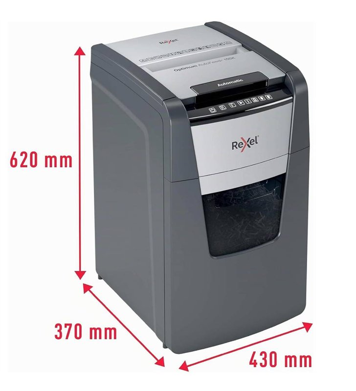 Rexel Optimum AutoFeed+ 150M 2020150XEU – Destructeur de documents Auto 150F – Corbeille 44L