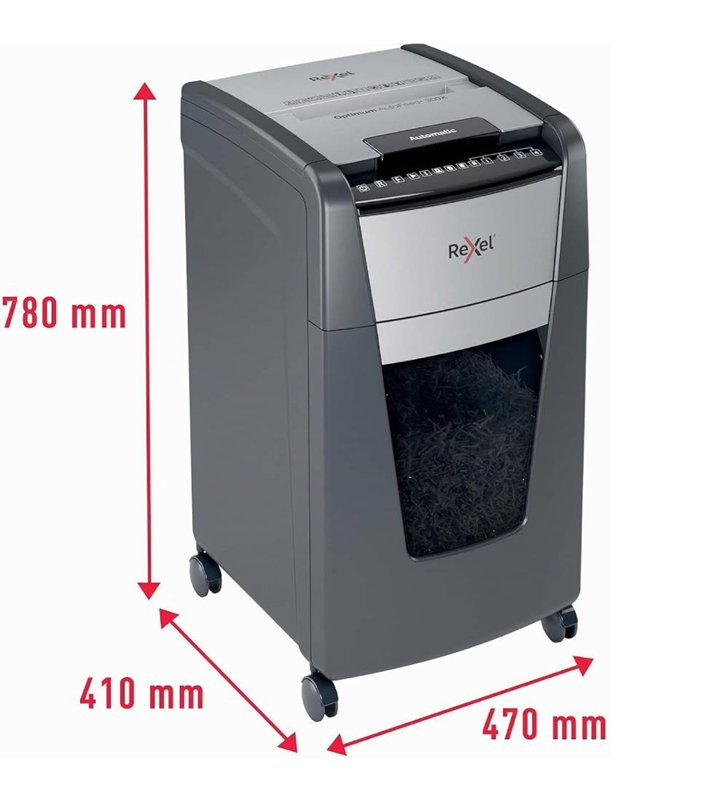 Rexel Optimum AutoFeed+ 300M 2020300XEU – Destructeur de documents Auto 300F – Corbeille 60L