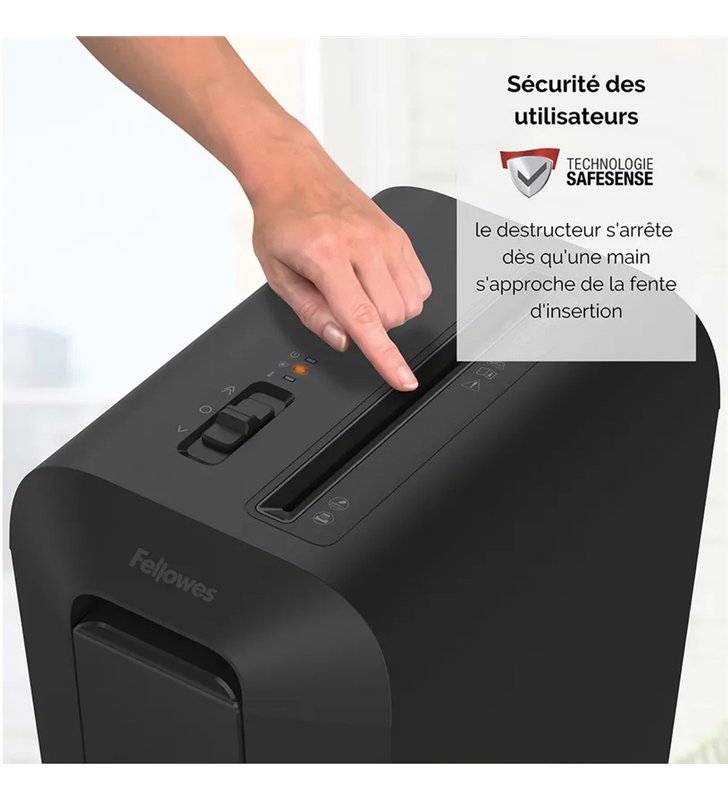 Fellowes PowerShred LX65 CRC44007 – Destructeur de documents Croise P-4/T-4 – 10 Feuilles – Corbeille 22L
