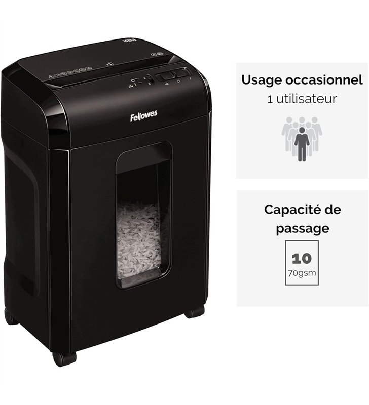 Fellowes PowerShred CRC46306 – Destructeur de documents Croise P-4 SilentShred SafeSense – Bureau RGPD