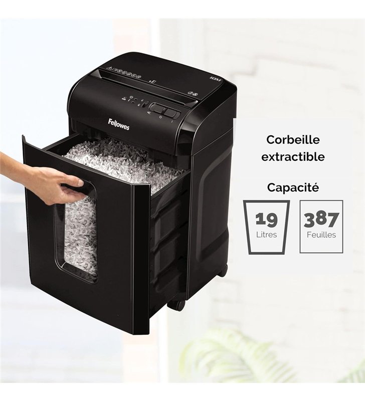 Fellowes PowerShred CRC46306 – Destructeur de documents Croise P-4 SilentShred SafeSense – Bureau RGPD