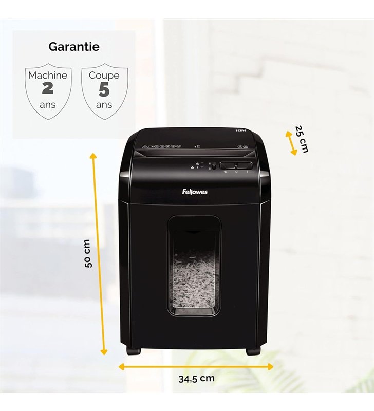 Fellowes PowerShred CRC46306 – Destructeur de documents Croise P-4 SilentShred SafeSense – Bureau RGPD