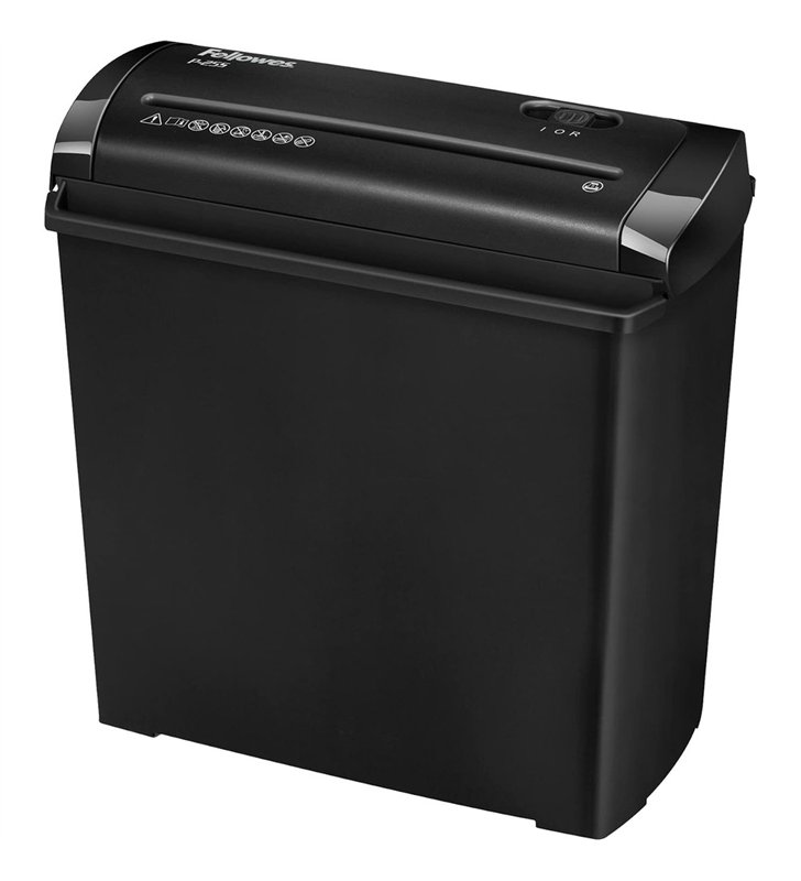 Fellowes PowerShred P-25S CRC47010 – Destructeurde documents Coupe Droite P-2 – 5 Feuilles – Corbeille 12L