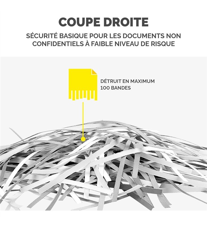 Fellowes PowerShred P-25S CRC47010 – Destructeurde documents Coupe Droite P-2 – 5 Feuilles – Corbeille 12L