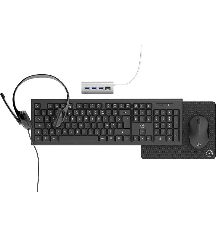 Bundle bureautique Mobility Lab ML308210 – Casque, clavier, souris, tapis de souris et hub
