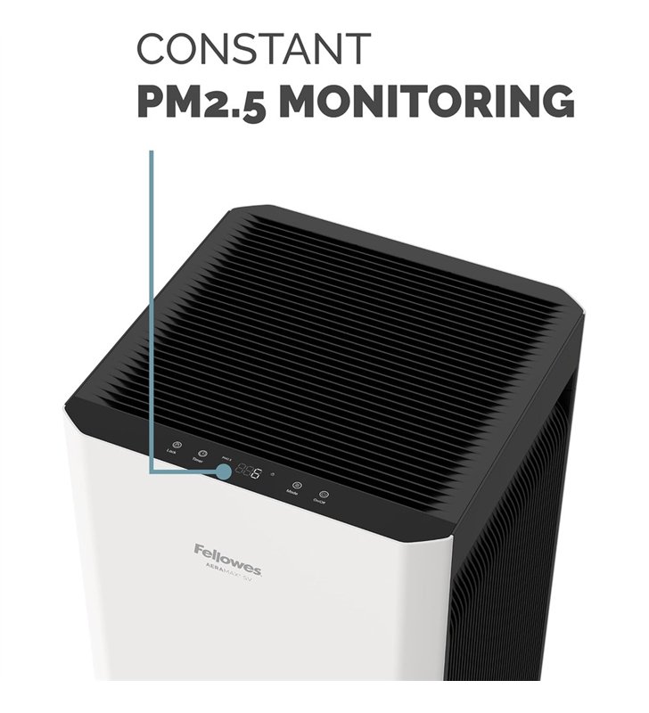 Fellowes AeraMax SV 9799501 – Purificateur d'Air HEPA H13 Bureau – Capteur PM2.5 – Garanti 3 Ans