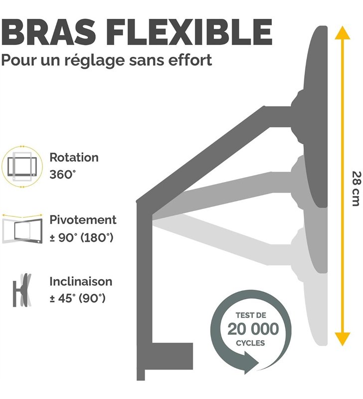 Fellowes CRC80425 – Bras Double Ecran Reglable – 2 Moniteurs Acier – VESA 75/100 – Gestion Cables