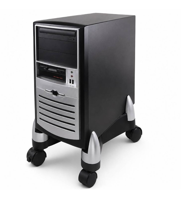 Fellowes CRC80390 – Porte-CPU Reglable 4 Roulettes Plate-forme Pivotante – Tours ATX Midi-Tour