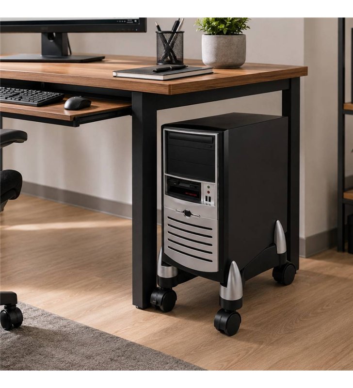 Fellowes CRC80390 – Porte-CPU Reglable 4 Roulettes Plate-forme Pivotante – Tours ATX Midi-Tour