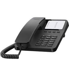 Gigaset DESK 400 Noir – Telephone Filaire Bureau LCD Mains-Libres – 100 Contacts – PABX RJ-11