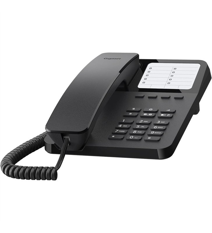 Gigaset DESK 400 Noir – Telephone Filaire Bureau LCD Mains-Libres – 100 Contacts – PABX RJ-11