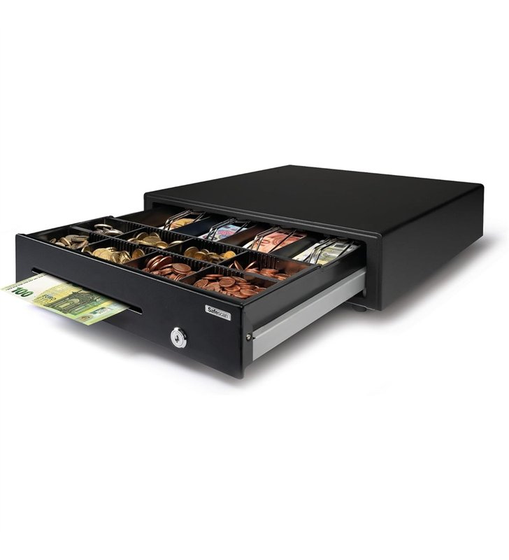 Safescan SD-4141 – Tiroir-Caisse Standard 410x415mm – Acier – RJ-12 – 4 Billets 8 Pieces – 3 Ans