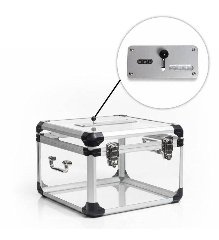 Urne Electorale Officielle VISO URNOF600 – 600 Bulletins Compteur PMMA 2 Cadenas
