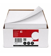 Papier Listing 900133 – 2500 Paravents 380x11\'\' 1 Pli Blanc 60g Bande Caroll Fixe